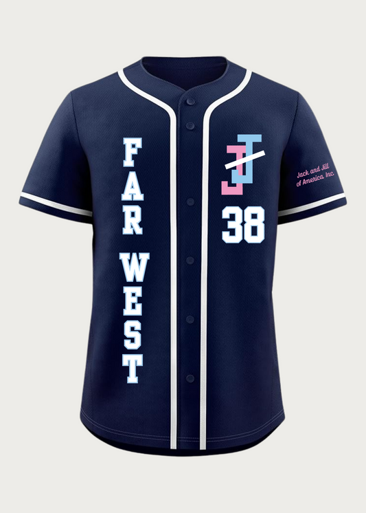 jack and jill of america far west region baseball jersey for on the hill teens