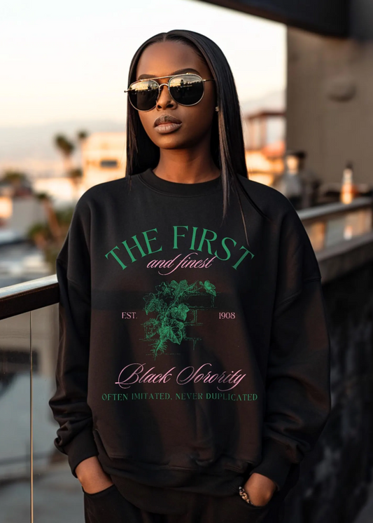 aka inspired first and finest black sorority sweatshirt
