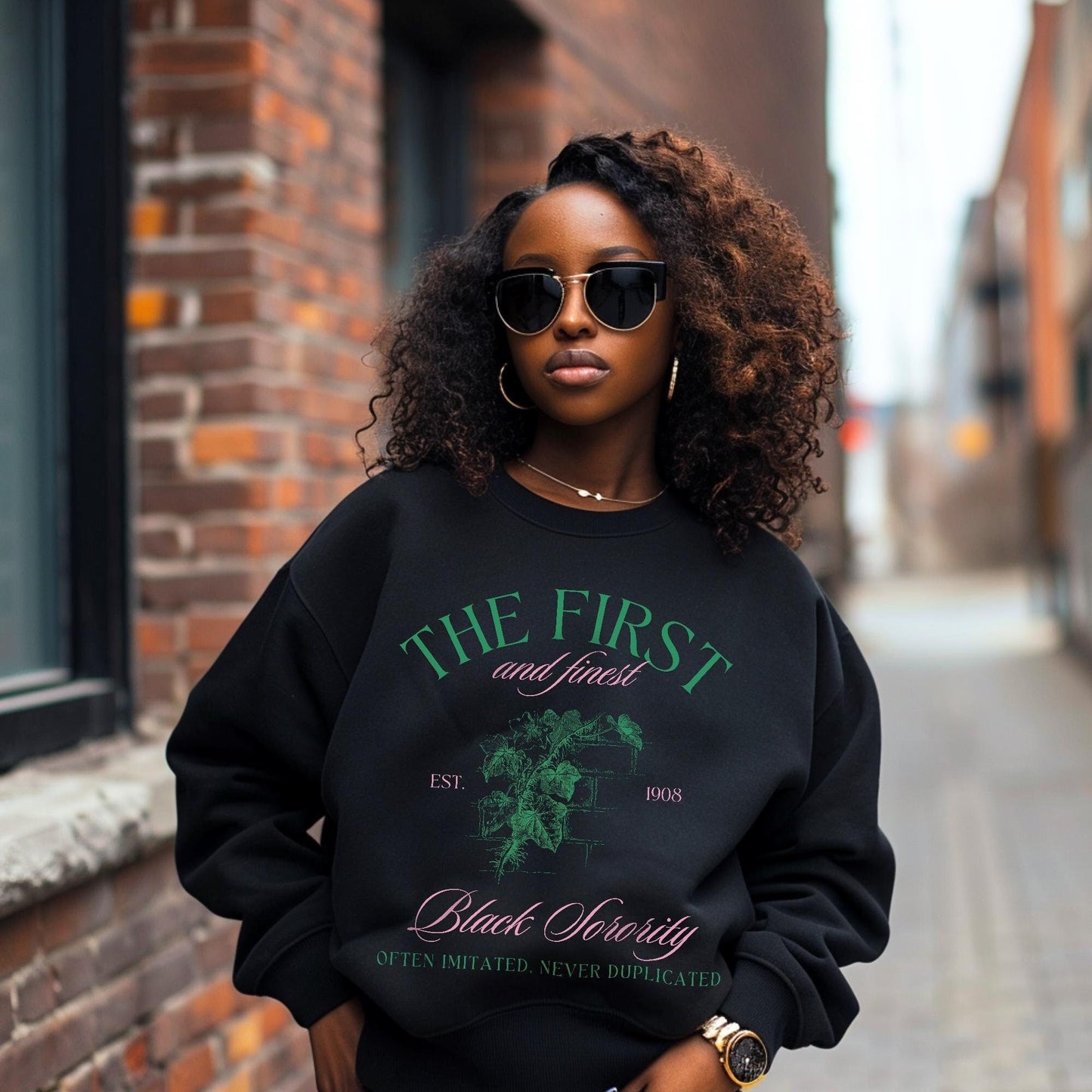 aka inspired sweatshirt crossing gift - first and finest black sorority