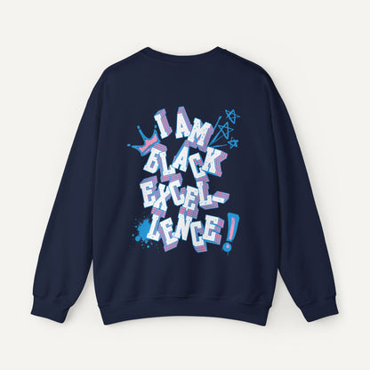 Jack and Jill of America paraphernalia inspired sweatshirt - i am black excellence sweatshirt - navy