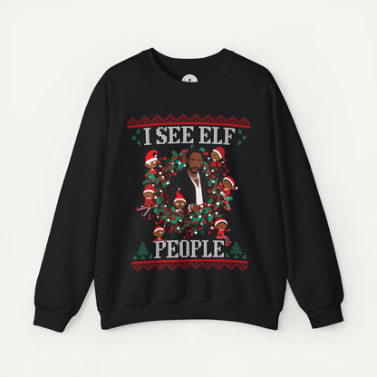 kendrick lamar christmas sweater - i see elf people hip hop christmas sweater sweatshirt black