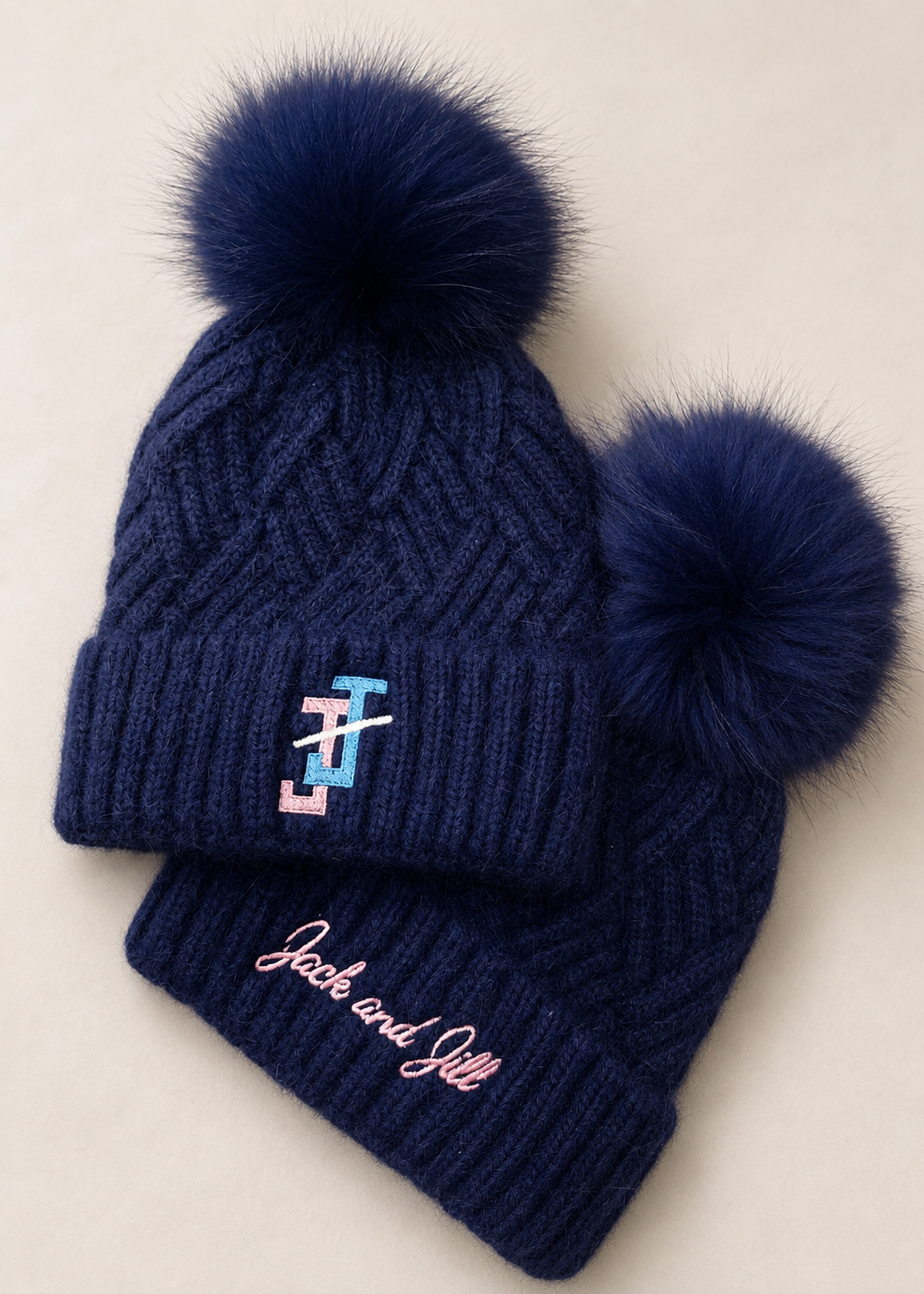 jack and jill cashmere beanie with fur pom