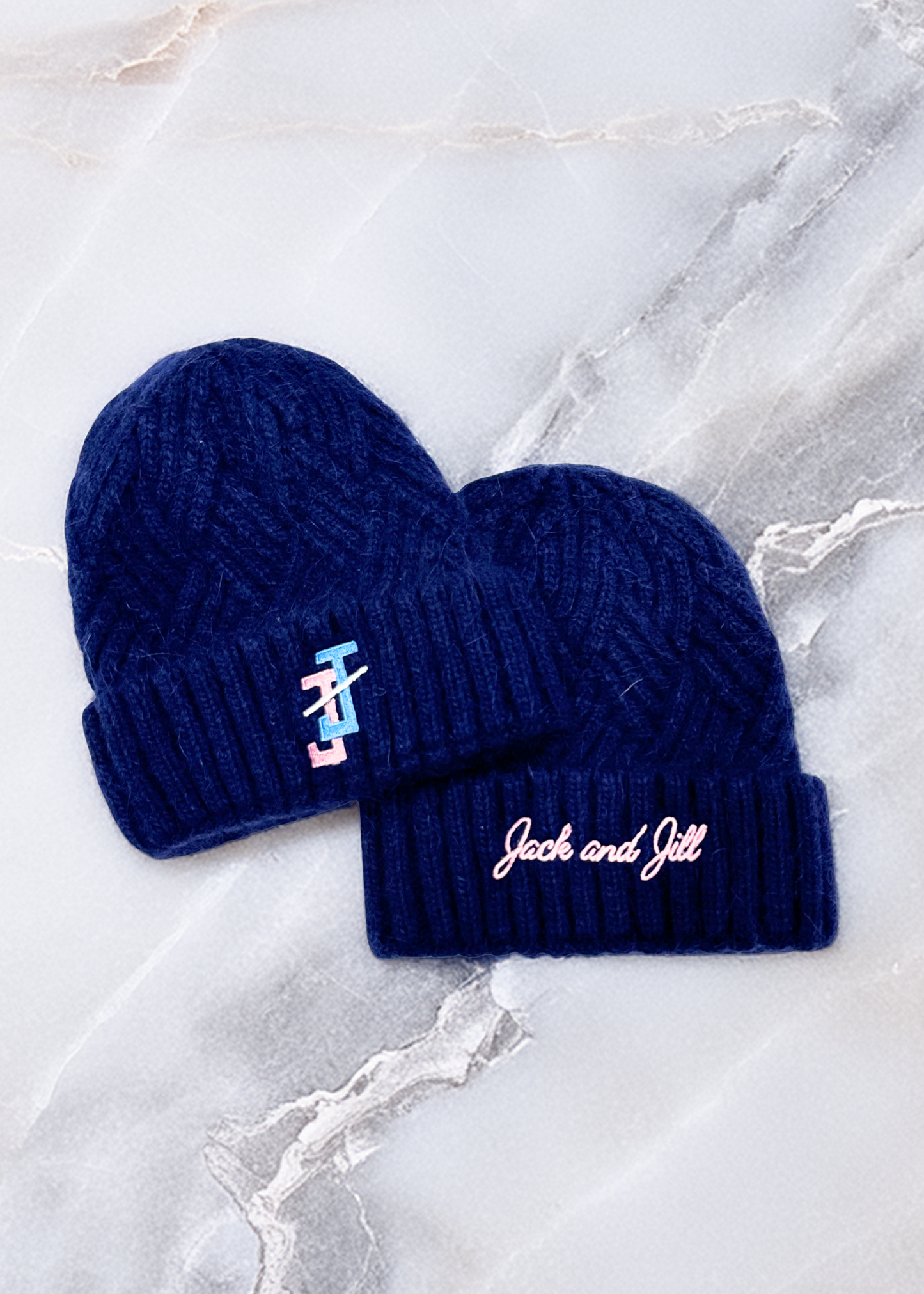 jack and jill navy blue cashmere blend beanie without fur pom