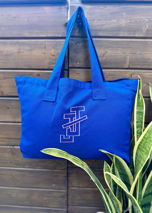 jack and jill of america jj logo embroidered canvas tote bag
