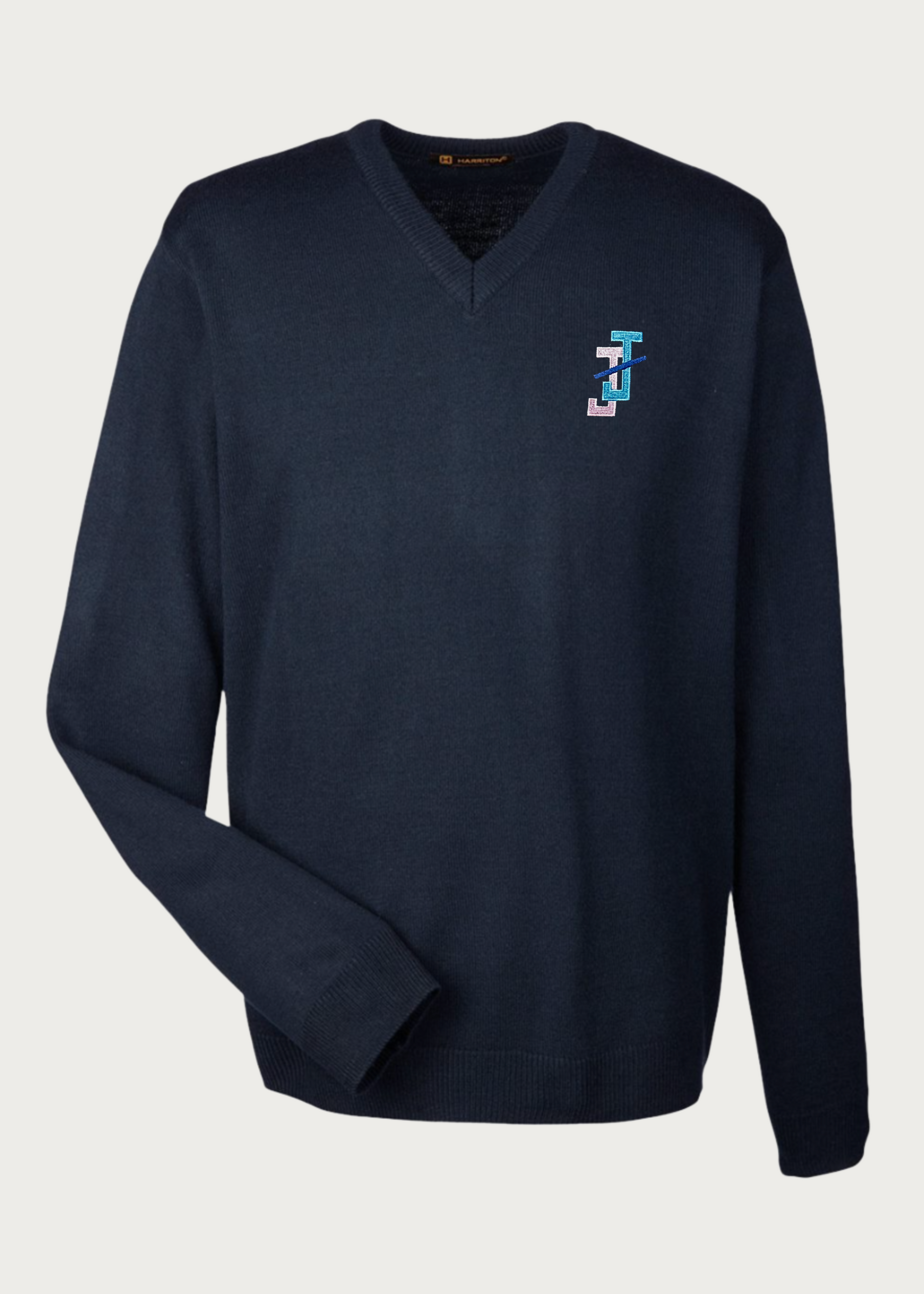 jack and jill of america mens navy v neck sweater with embroidered logo for jack and jill teens for on the hill