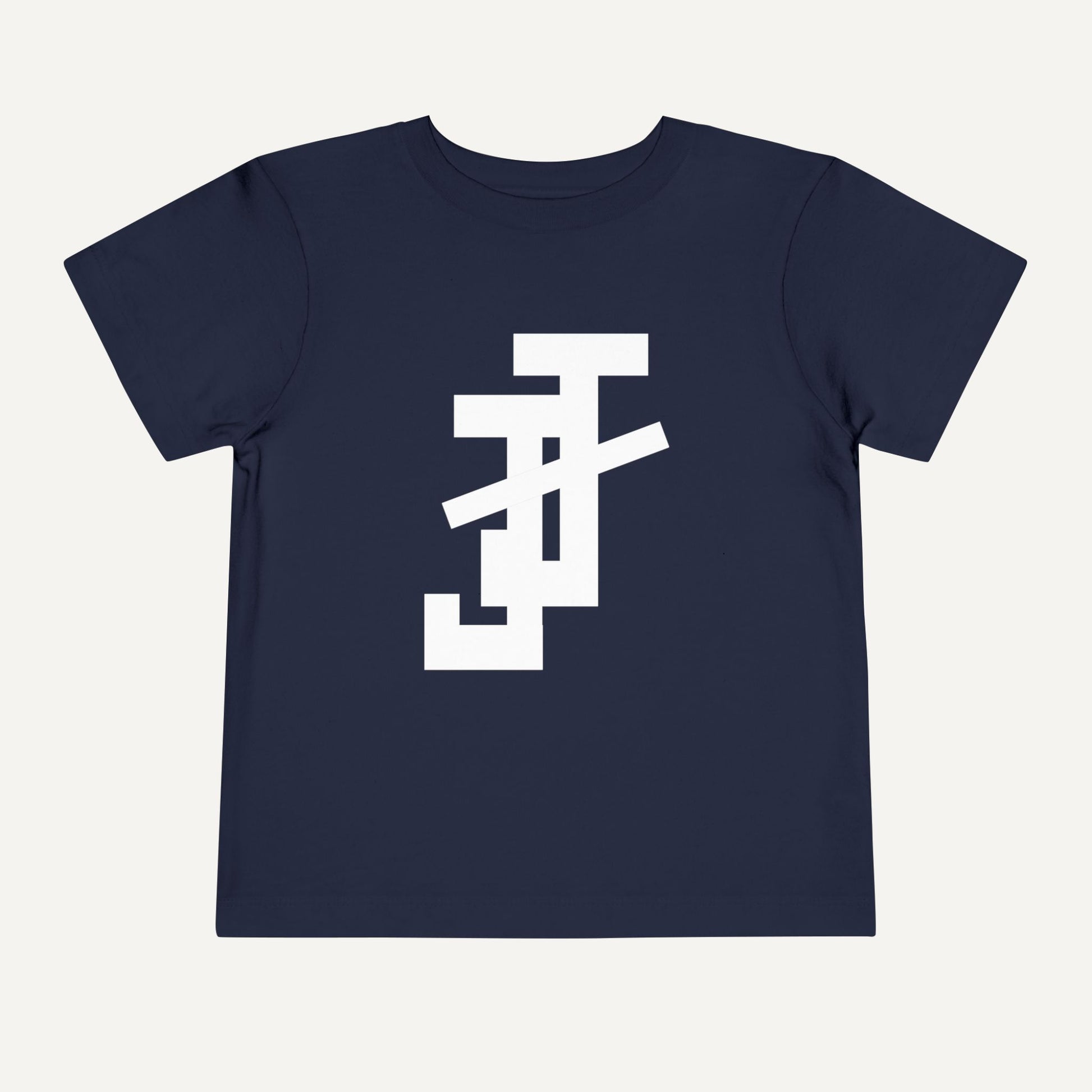 navy blue youth t-shirt with white JJ logo for jack and jill of america