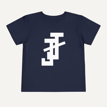 navy blue youth t-shirt with white JJ logo for jack and jill of america