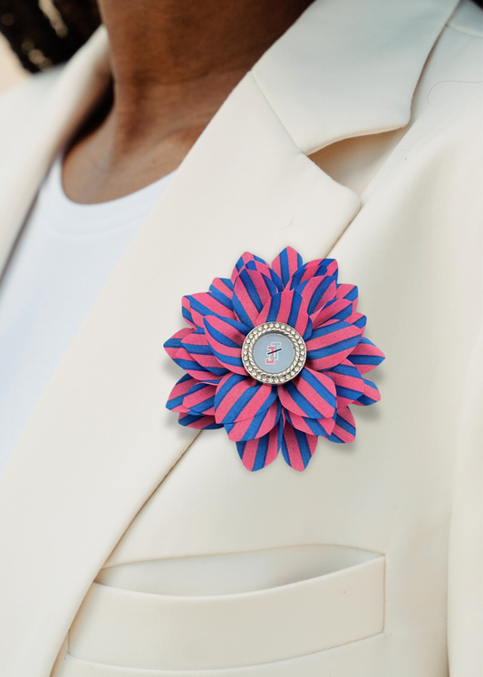 jack and jill of america striped flower brooch lapel pin