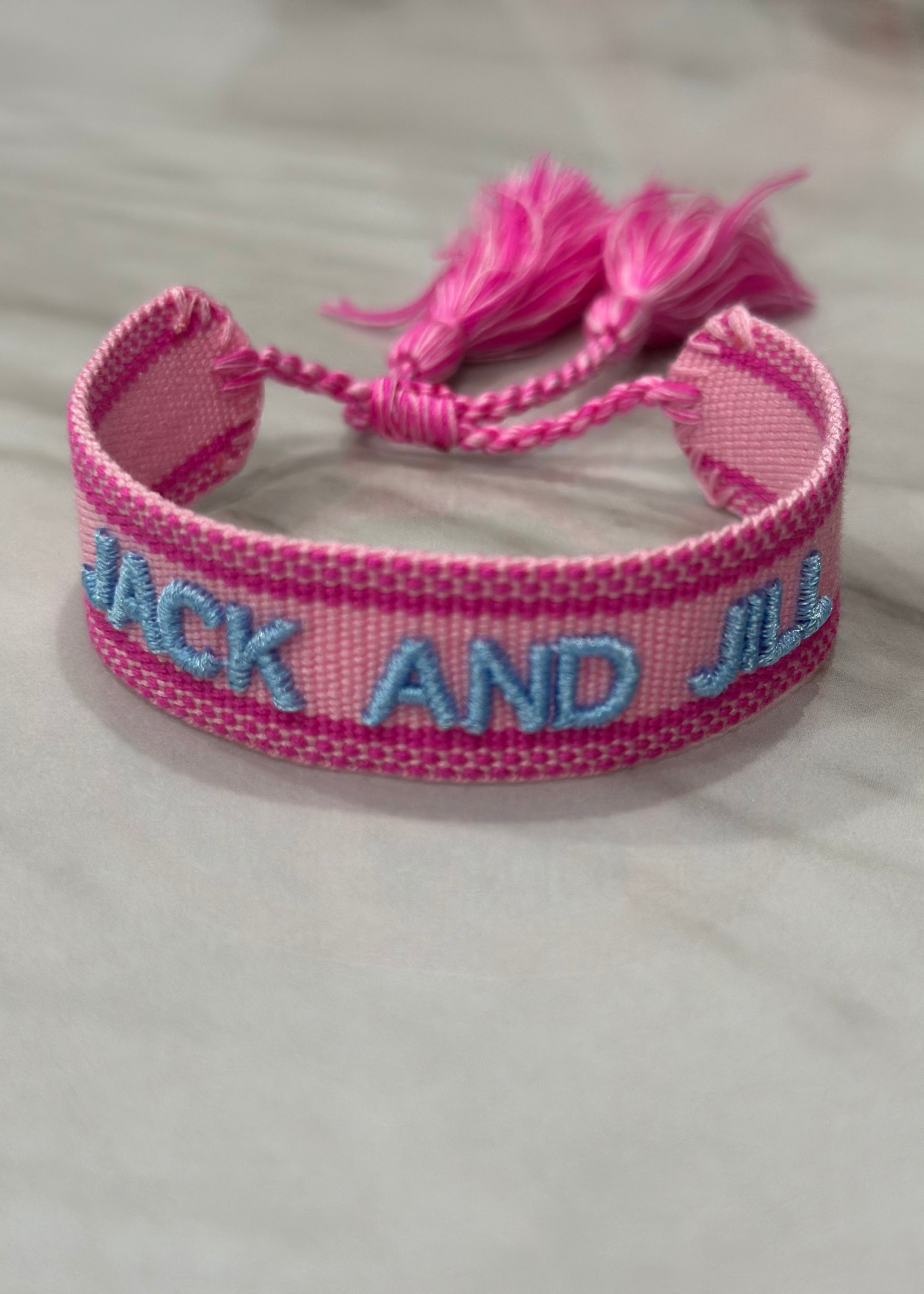 pink woven jack and jill bracelet
