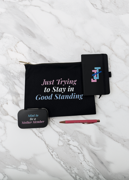 just trying to stay in good standing - jack and jill meeting essentials kit for jack and jill mom gifts
