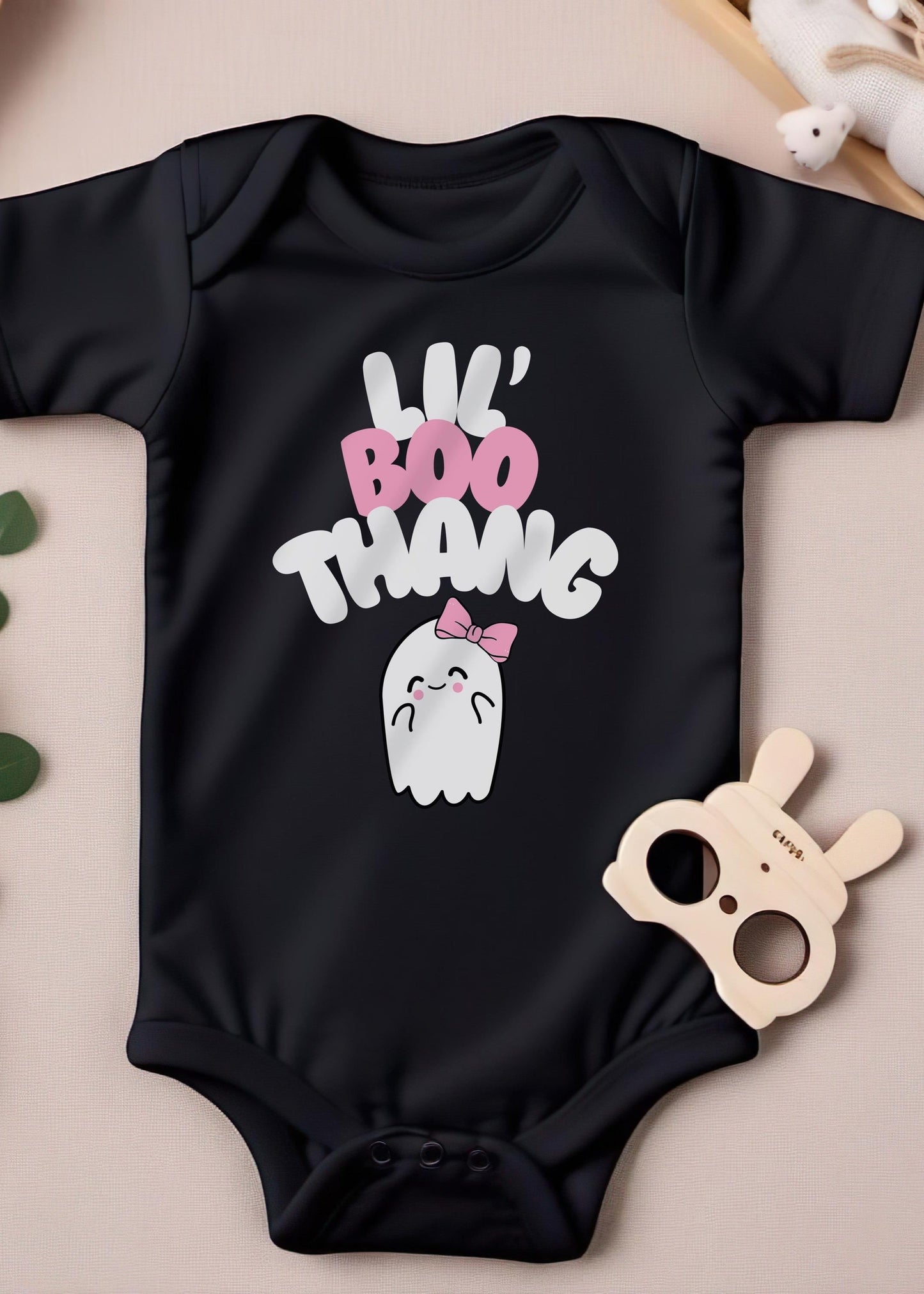 lil boo thang girls onesie with cute ghost