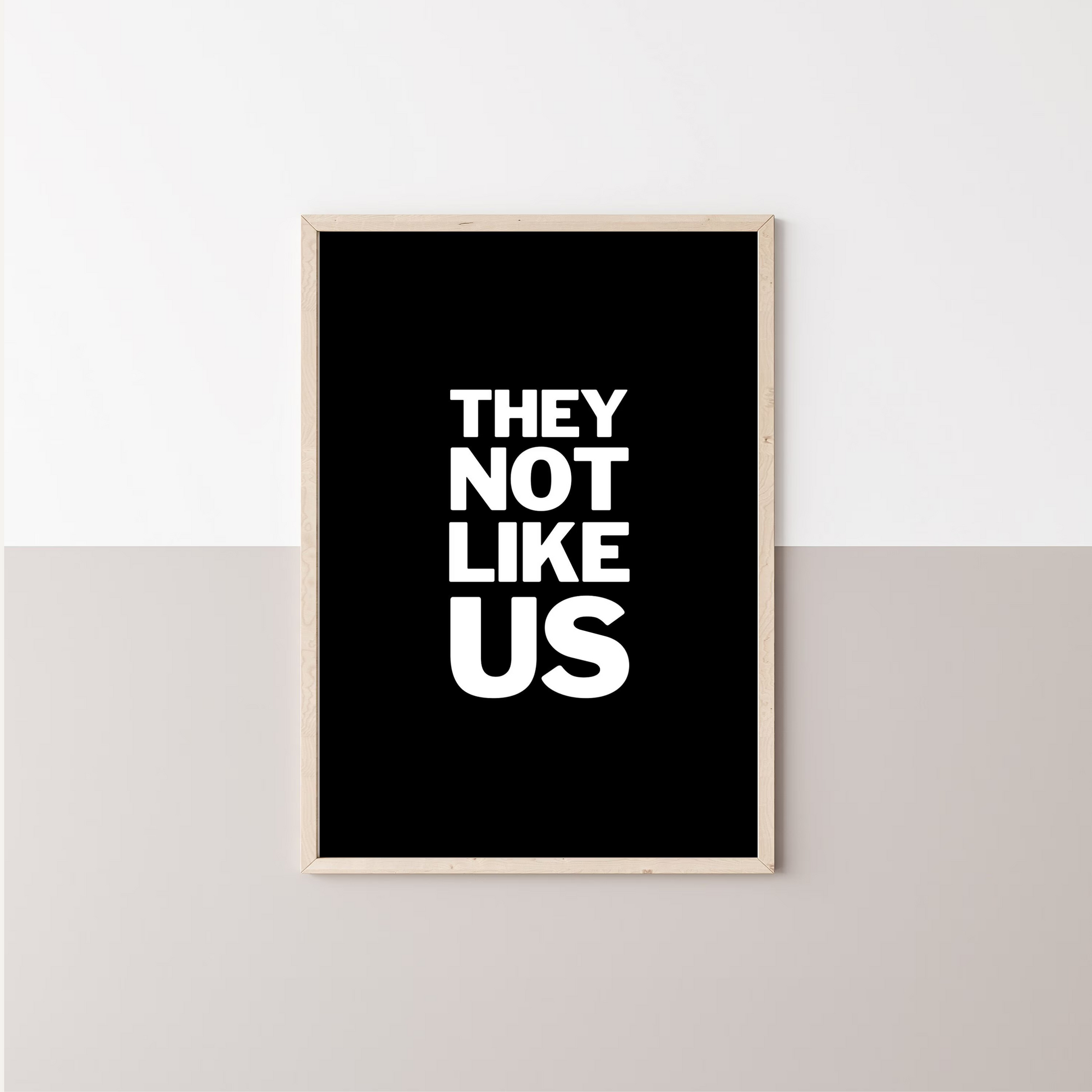 not like us kendrick lamar lyrics print - black