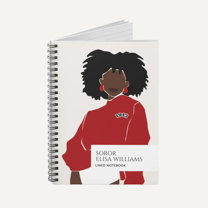 personalized red and white dst 1913 notebook