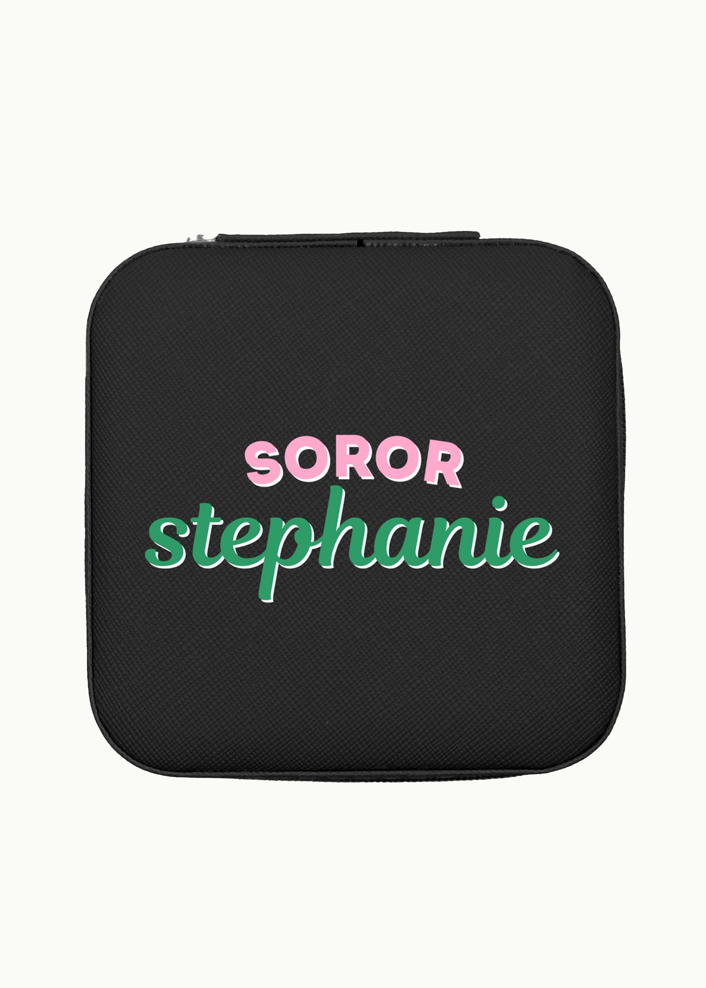 aka gift - personalized pink and green soror jewelry case
