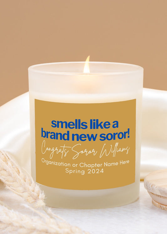 personalized sgrho candle crossing gift for new soror