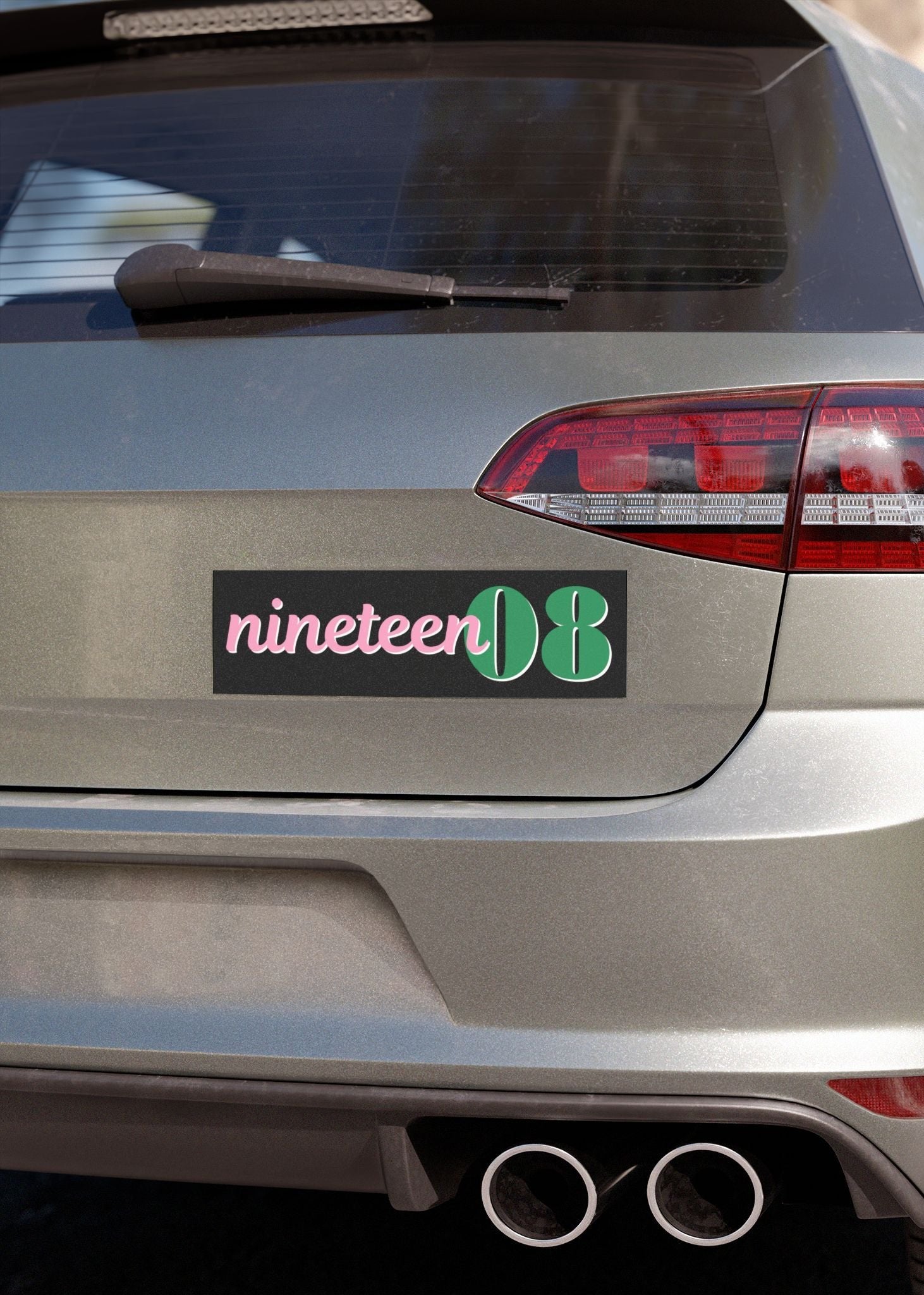 pink and green nineteen 08 car magnet crossing gift