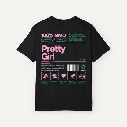 aka 1908 pretty girl ingredients shirt - back of shirt flat lay