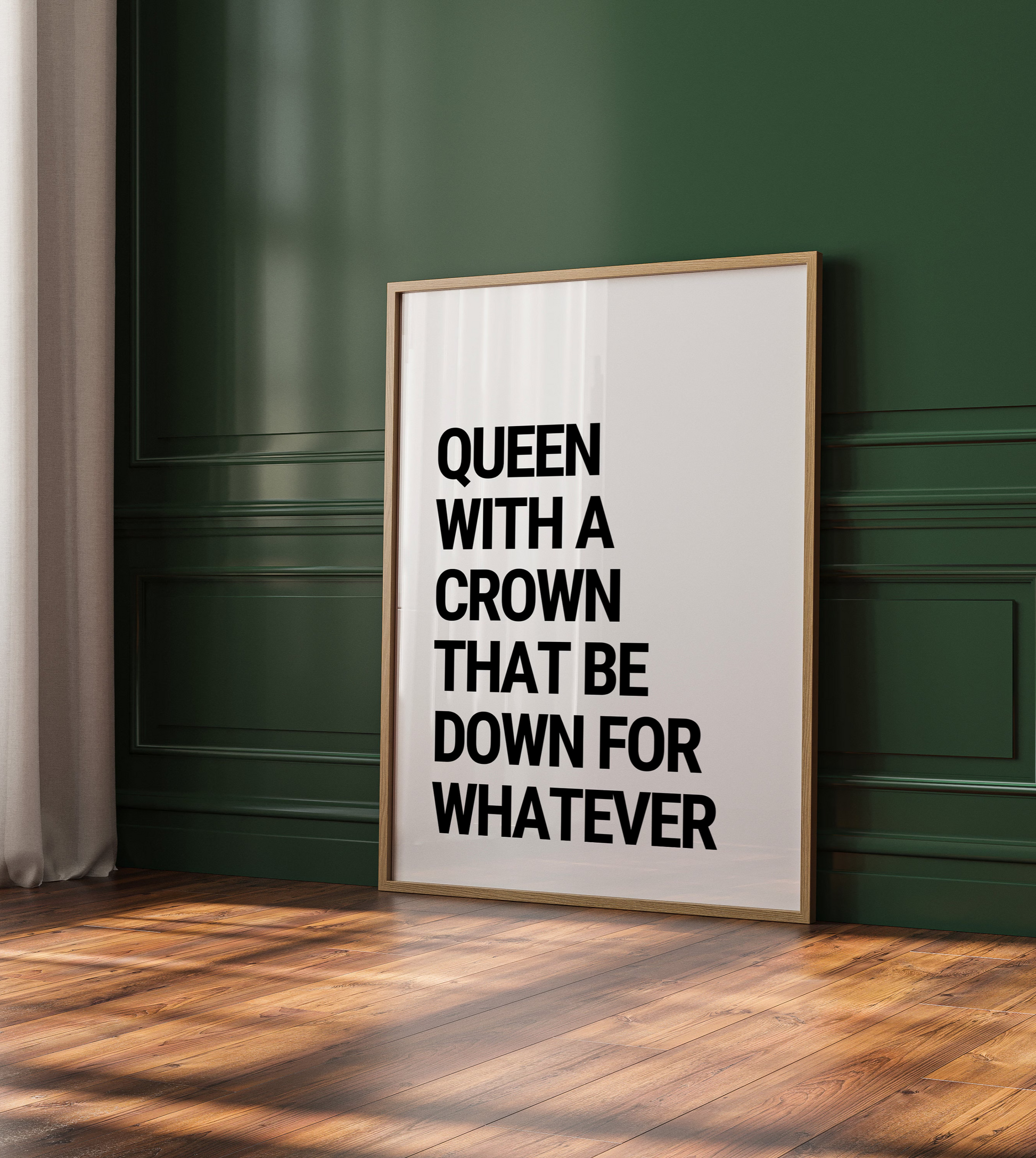 queen with a crown hip hop lyrics wall art print