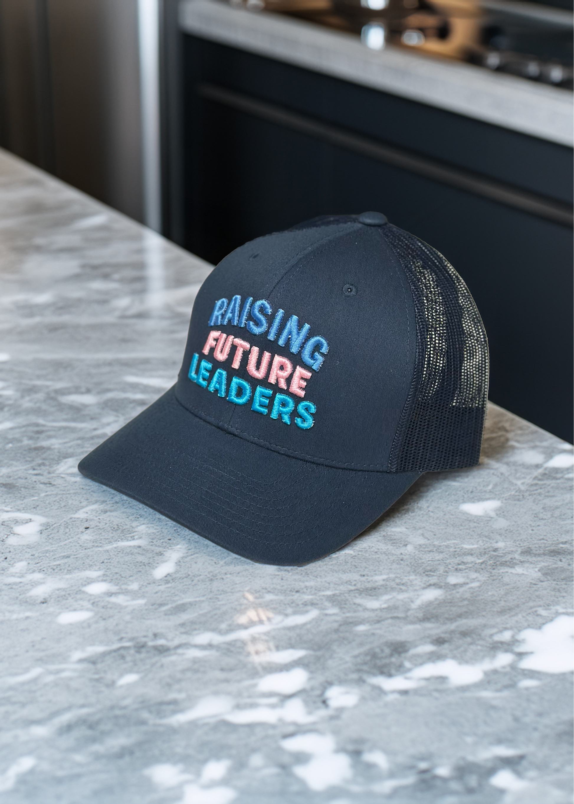 raising future leaders navy snapback cap for dads