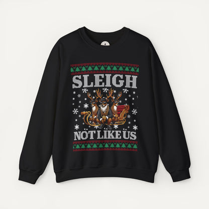 funny hip hop christmas sweater - sleigh not like us kendrick lamar christmas sweater