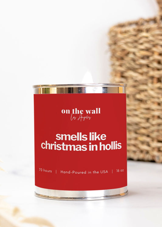smells like christmas in hollis hip hop inspired christmas candle - red label