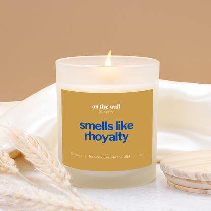 smells like rhoyalty royal blue and gold candle gift