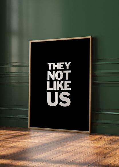 they not like us kendrick lamar lyrics hip hop wall art print-black