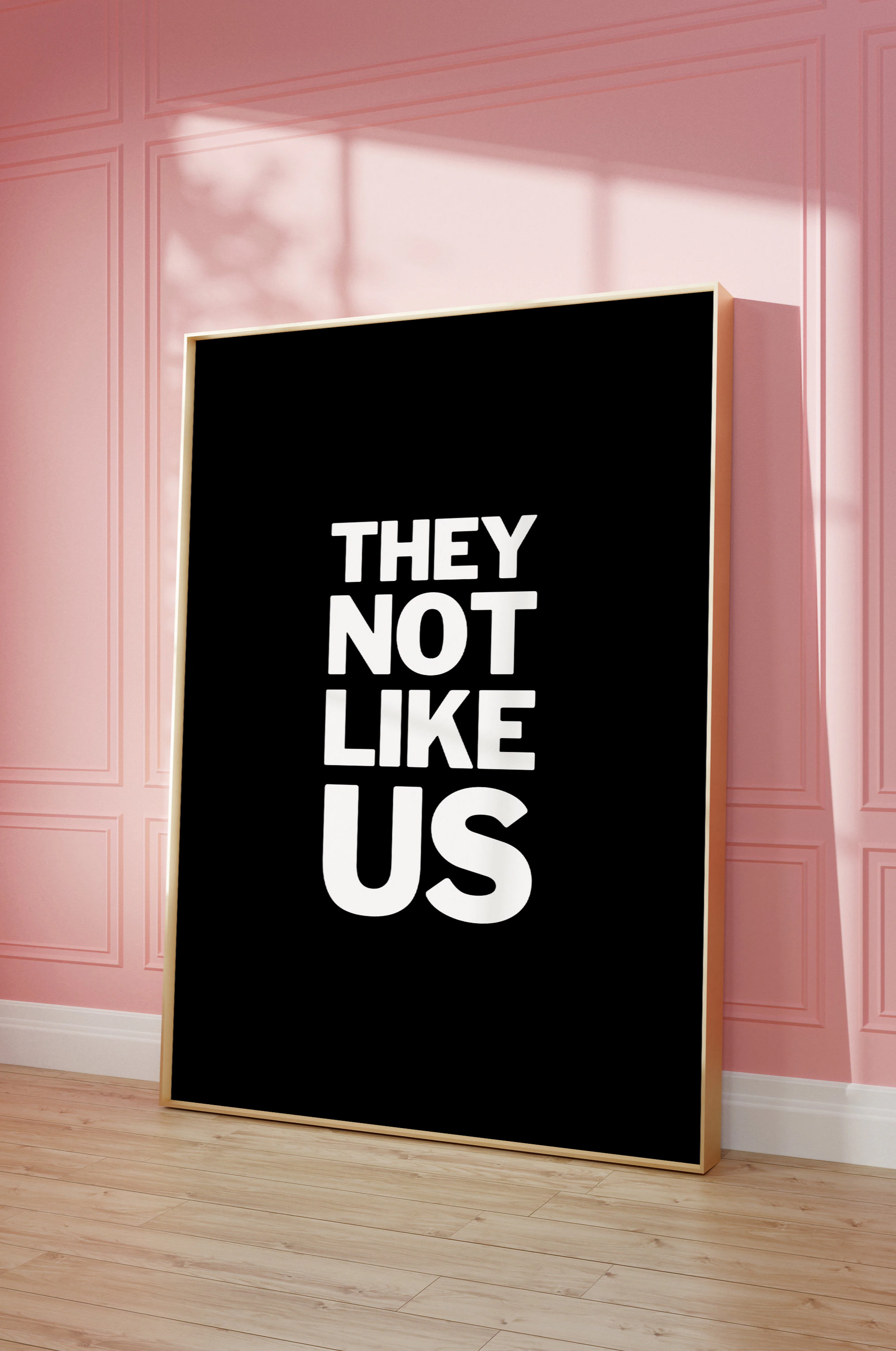 they not like us rap lyrics hip hop kendrick lamaer poster wall art print-black