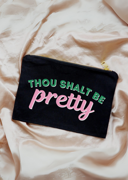 aka gift - thou shalt be pretty pink and green makeup bag