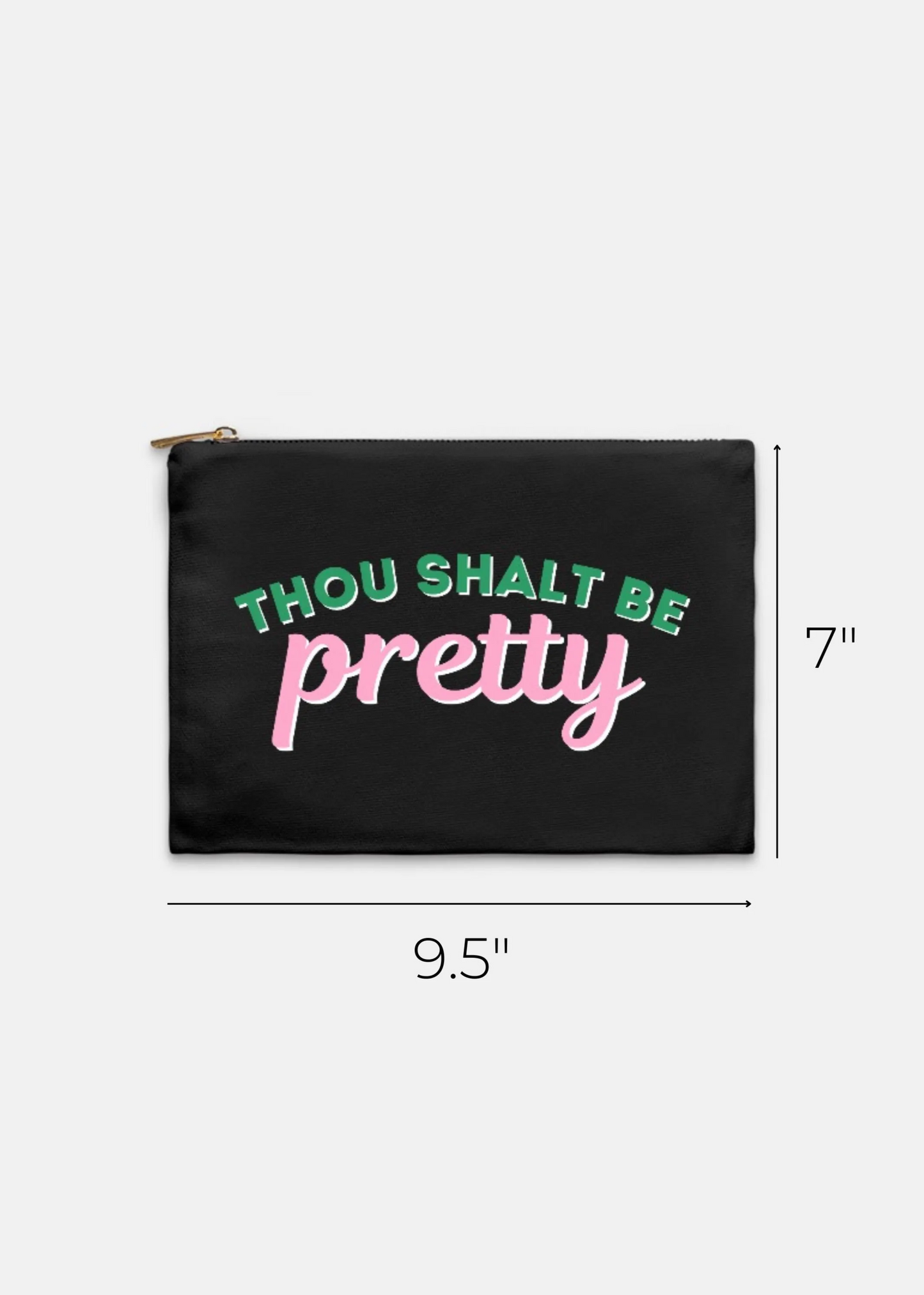 aka gift - thou shalt be pretty pink and green makeup bag