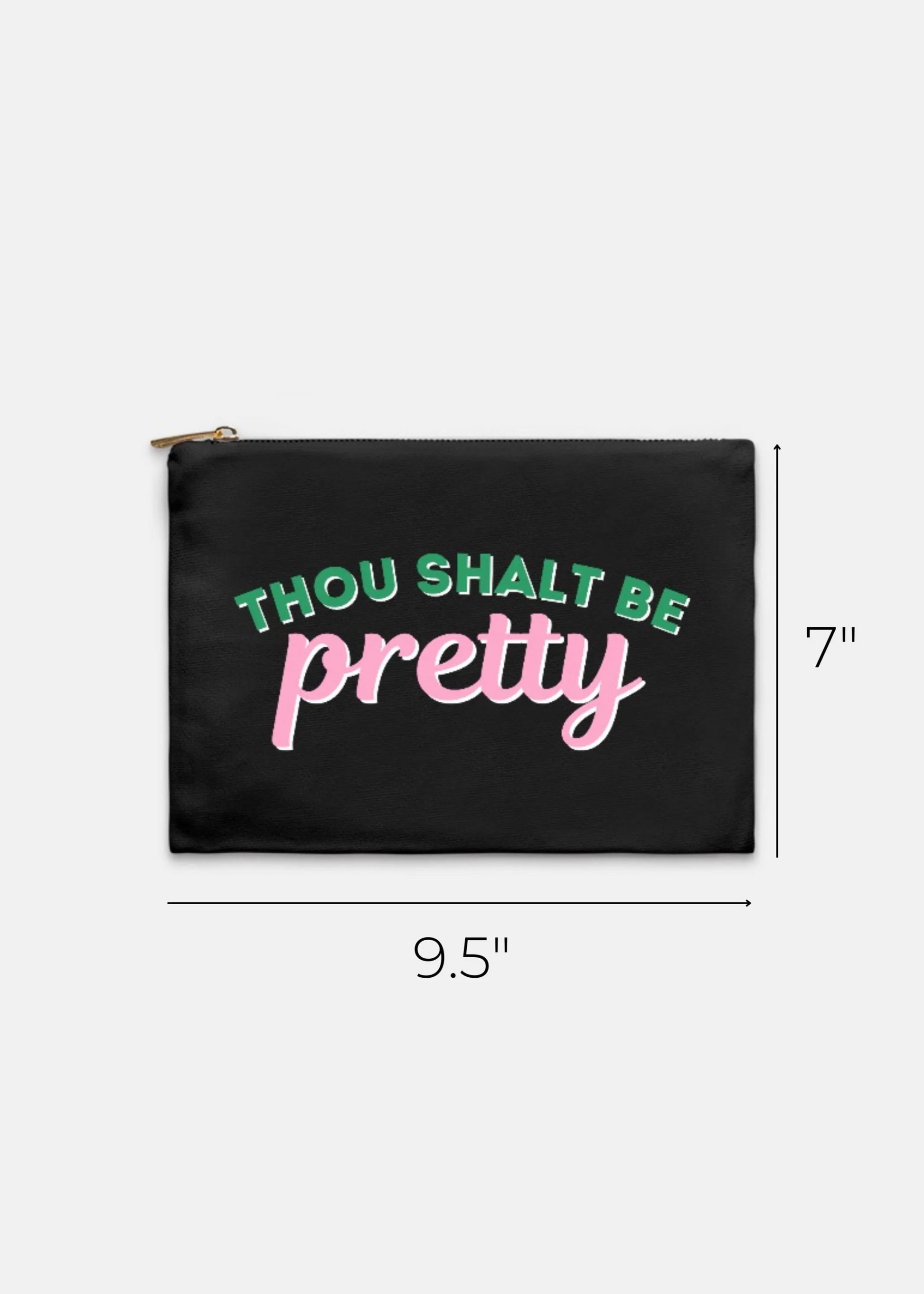aka gift - thou shalt be pretty pink and green makeup bag