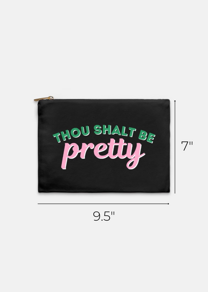 aka gift - thou shalt be pretty pink and green makeup bag