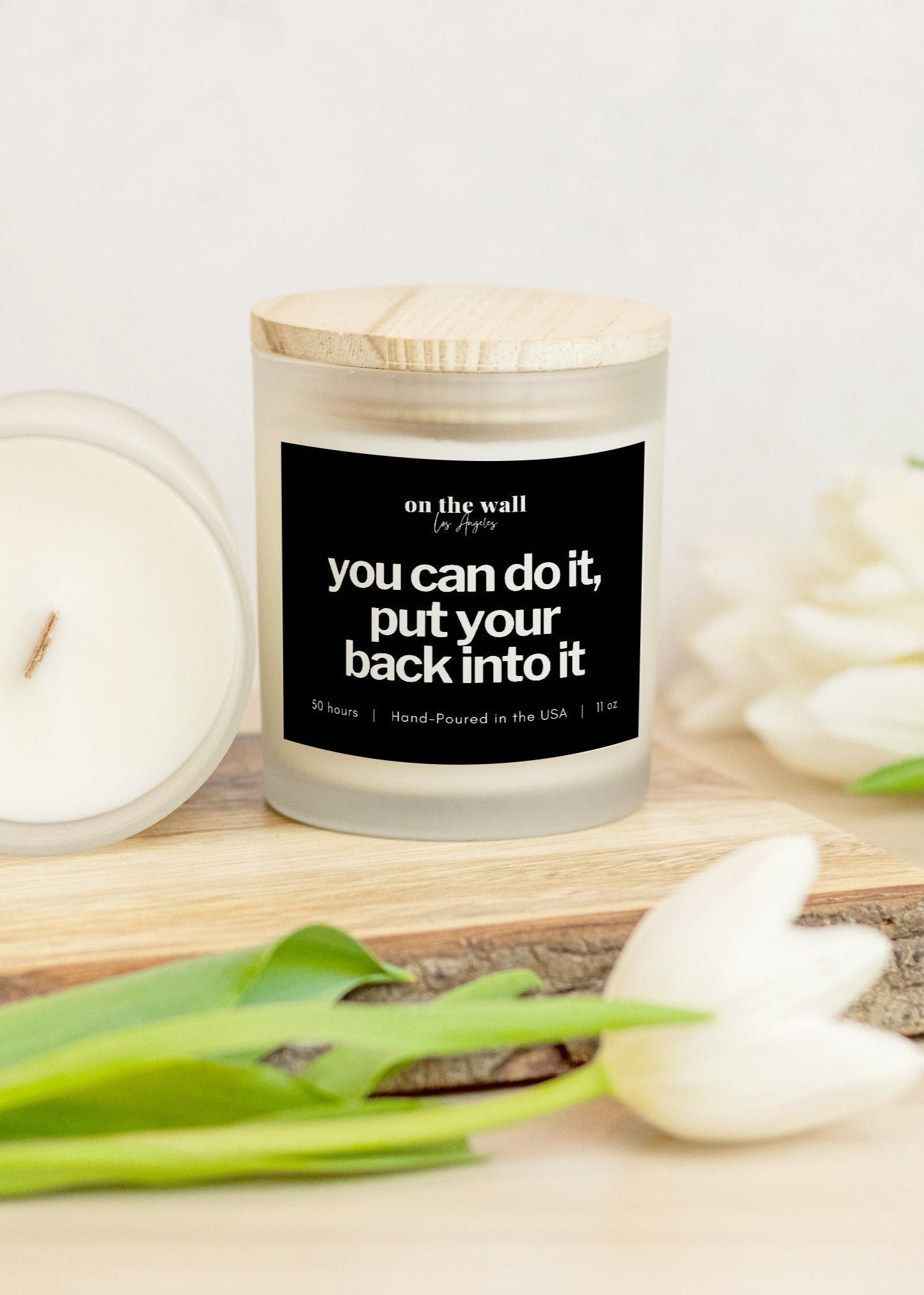 you can do it put your back into it candle gift