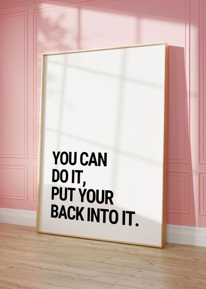 rap lyrics wall art - you can do it put your back into it wall art