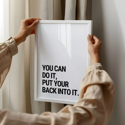 motivational rap lyrics poster - you can do it put your back into it wall art